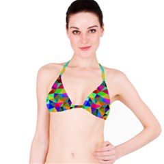 Colorful Triangles, oil painting art Bikini Top