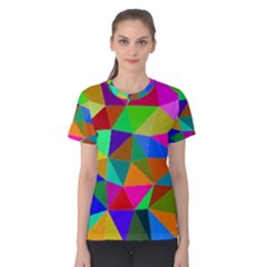 Colorful Triangles, oil painting art Women s Cotton Tee