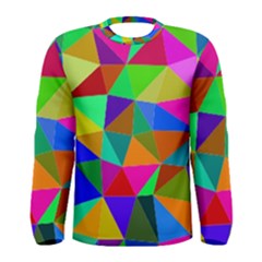 Colorful Triangles, oil painting art Men s Long Sleeve Tee