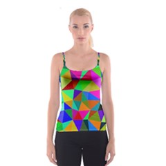 Colorful Triangles, oil painting art Spaghetti Strap Top