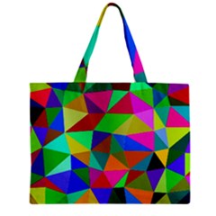 Colorful Triangles, oil painting art Zipper Mini Tote Bag