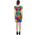 Colorful Triangles, oil painting art Short Sleeve Skater Dress View2