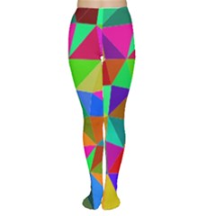 Colorful Triangles, Oil Painting Art Women s Tights