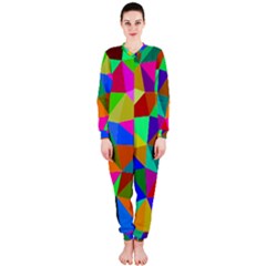 Colorful Triangles, oil painting art OnePiece Jumpsuit (Ladies) 