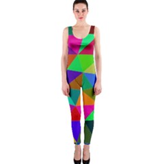 Colorful Triangles, oil painting art OnePiece Catsuit