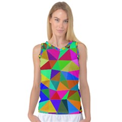 Colorful Triangles, oil painting art Women s Basketball Tank Top