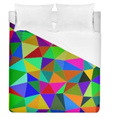 Colorful Triangles, oil painting art Duvet Cover (Queen Size)