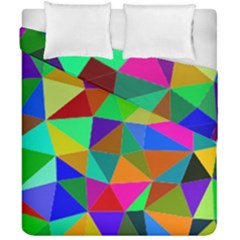 Colorful Triangles, oil painting art Duvet Cover Double Side (California King Size)