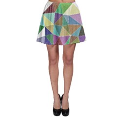 Colorful Triangles, Pencil Drawing Art Skater Skirt