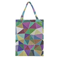 Colorful Triangles, Pencil Drawing Art Classic Tote Bag by picsaspassion