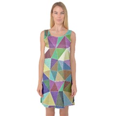 Colorful Triangles, Pencil Drawing Art Sleeveless Satin Nightdress by picsaspassion