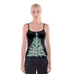 Christmas Fir, Green And Black Color Spaghetti Strap Top