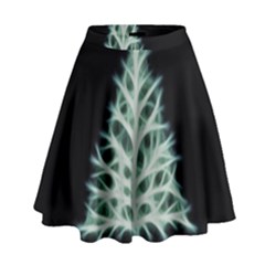 Christmas Fir, Green And Black Color High Waist Skirt by picsaspassion