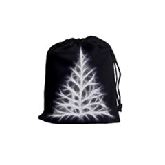 Christmas Fir, Black And White Drawstring Pouches (medium)  by picsaspassion