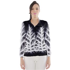 Christmas Fir, Black And White Wind Breaker (women) by picsaspassion