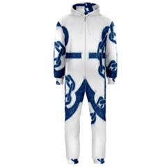 Blue Anchor Oil Painting Art Hooded Jumpsuit (men)  by picsaspassion