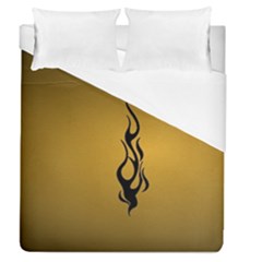 Flame Black, Golden Background Duvet Cover (queen Size) by picsaspassion