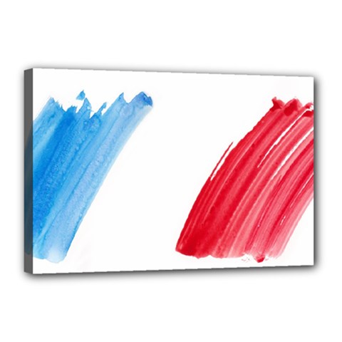 Tricolor Banner France Canvas 18  X 12 