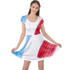 Tricolor Banner France Cap Sleeve Dresses by picsaspassion