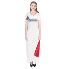 Tricolor Banner France Short Sleeve Maxi Dress by picsaspassion