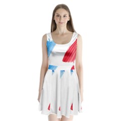 Tricolor Banner France Split Back Mini Dress  by picsaspassion