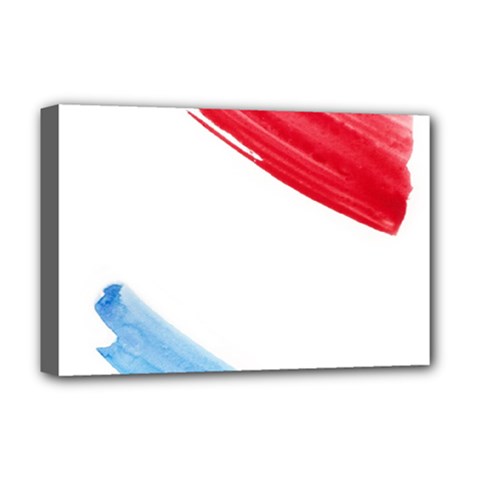 Tricolor Banner Watercolor Painting, Red Blue White Deluxe Canvas 18  X 12   by picsaspassion