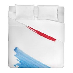 Tricolor Banner Watercolor Painting, Red Blue White Duvet Cover (full/ Double Size) by picsaspassion