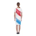 Tricolor banner watercolor painting, red blue white Classic Short Sleeve Midi Dress View2