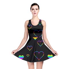 Rainbow Harts Reversible Skater Dress by Valentinaart