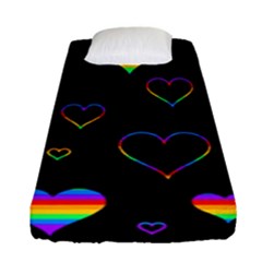 Rainbow Harts Fitted Sheet (single Size) by Valentinaart