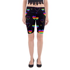 Rainbow Harts Yoga Cropped Leggings by Valentinaart