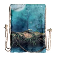 Mysterious Fantasy Nature Drawstring Bag (large) by Brittlevirginclothing