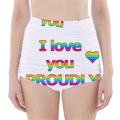 I Love You Proudly 2 High-waisted Bikini Bottoms by Valentinaart