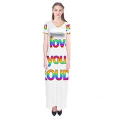 I Love You Proudly 2 Short Sleeve Maxi Dress by Valentinaart