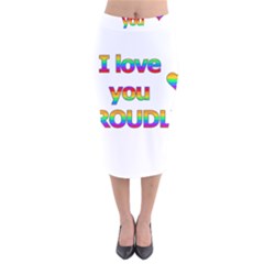I Love You Proudly 2 Velvet Midi Pencil Skirt by Valentinaart