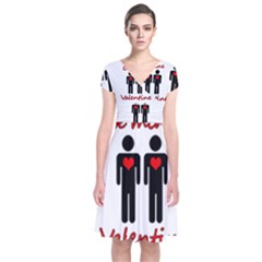 Be Mine Valentine Short Sleeve Front Wrap Dress by Valentinaart