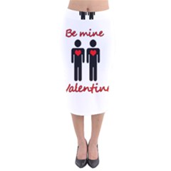 Be Mine Valentine Velvet Midi Pencil Skirt by Valentinaart