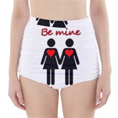 Be My Valentine 2 High-waisted Bikini Bottoms by Valentinaart