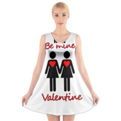 Be My Valentine 2 V-neck Sleeveless Skater Dress by Valentinaart