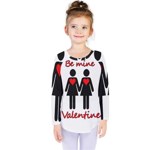 Be My Valentine 2 Kids  Long Sleeve Tee by Valentinaart