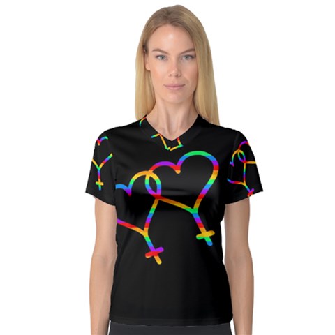 Love Is Love Women s V-neck Sport Mesh Tee by Valentinaart