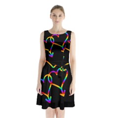 Love Is Love Sleeveless Chiffon Waist Tie Dress by Valentinaart