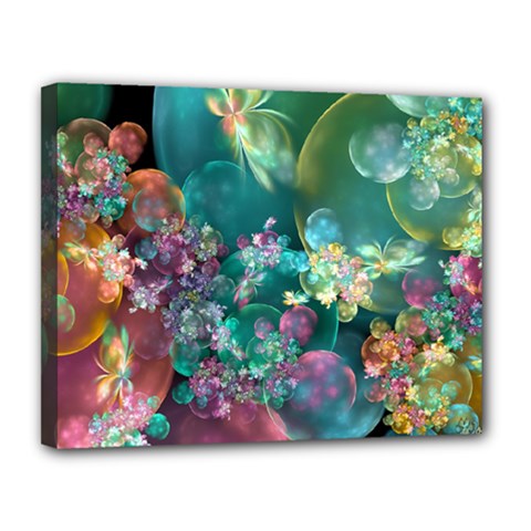 Butterflies, Bubbles, And Flowers Canvas 14  X 11 