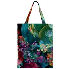 Butterflies, Bubbles, And Flowers Zipper Classic Tote Bag by WolfepawFractals