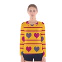 Decorative harts pattern Women s Long Sleeve Tee View1