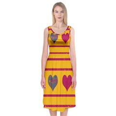 Decorative Harts Pattern Midi Sleeveless Dress by Valentinaart