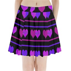 Purple And Magenta Harts Pattern Pleated Mini Skirt by Valentinaart