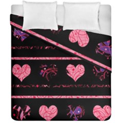 Pink Elegant Harts Pattern Duvet Cover Double Side (california King Size) by Valentinaart