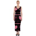 Pink elegant harts pattern Fitted Maxi Dress View1