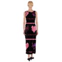 Pink elegant harts pattern Fitted Maxi Dress View2